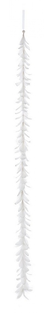 6x Ghirlanda Piume Bianco H150