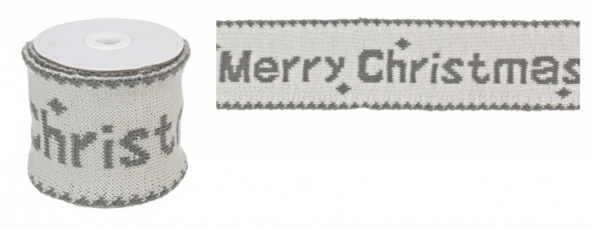 6x Nastro Merry Grigio Doubleface