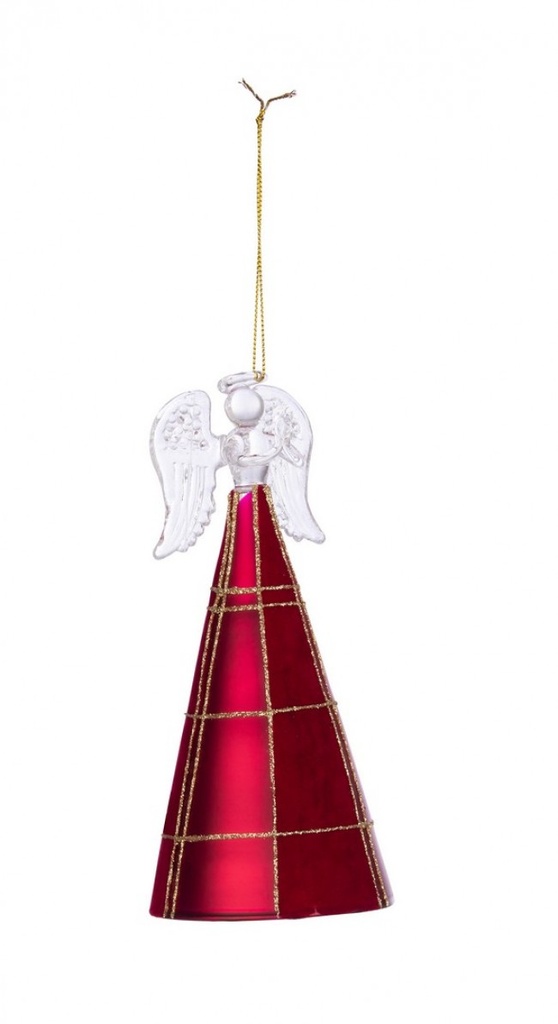 8x Pendaglio Angelo Vt Velvety Rosso H17,7