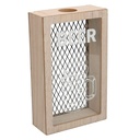 Portatappi in legno Estia con rete nera - 15x6,5x24 cm