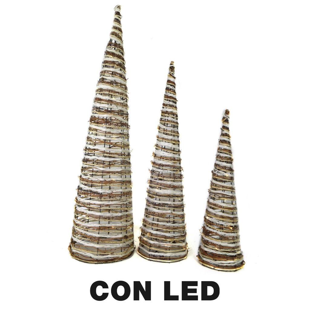 Albero cono 1-3 con led naturale cmxh100