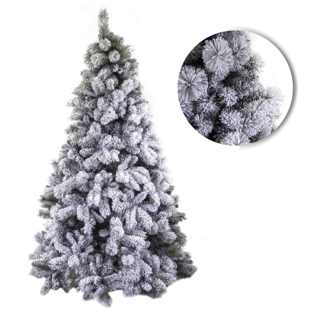 Albero innevato verde con 1713 rami, dimensioni ø148cm x 240cm