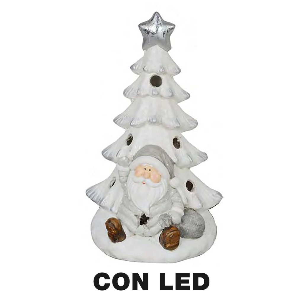 Albero LED con Babbo Natale, 24 x 21,5 x 42 cm