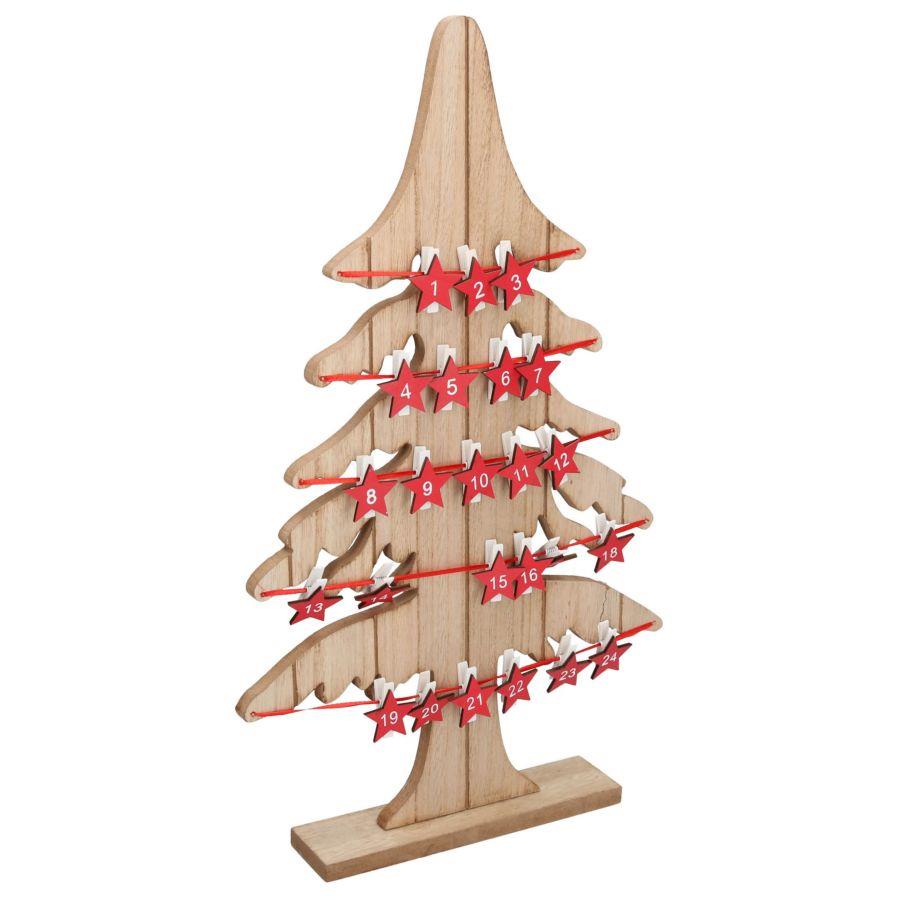 Albero in Legno Naturale con Portamemo 29x5x49 cm