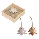 Albero Metallo Confezione 8pz Bianco Oro 10x10x3 cm