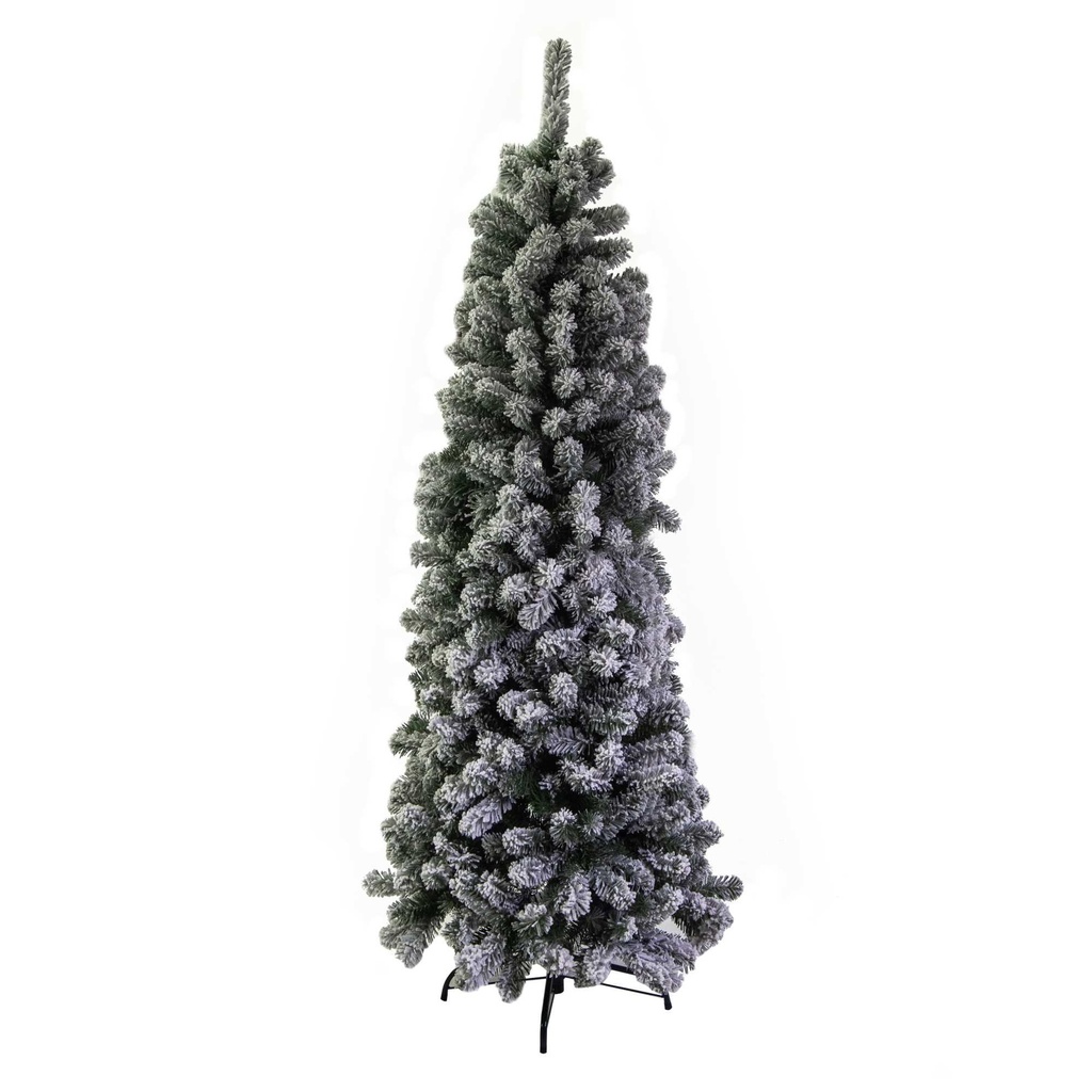 Albero Innevato Slim Monte Vettore con 1217 Rami - 240 cm di Altezza e 84 cm di Larghezza