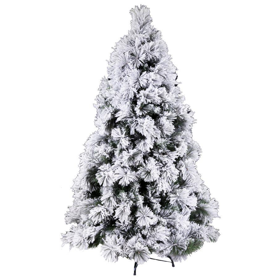Albero di Natale innevato Monte Bianco verde cmø100h150 con 489 rami base in metallo