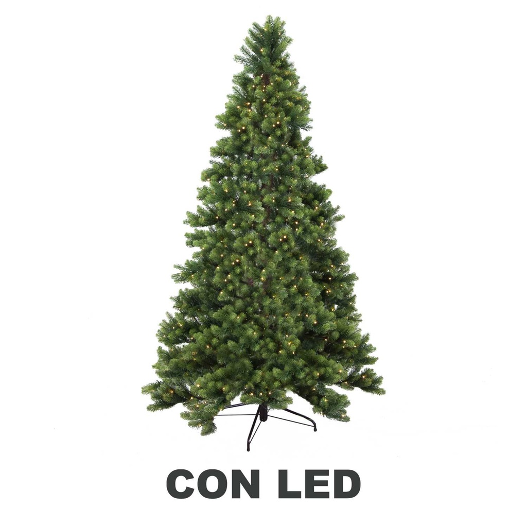 Albero monte durando con 1523 rami e 470 LED, verde, cm ø119h210