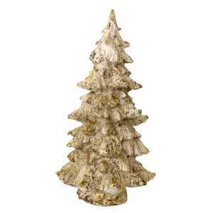 Albero Bianco Glitter Oro in Resina cm ø20h39