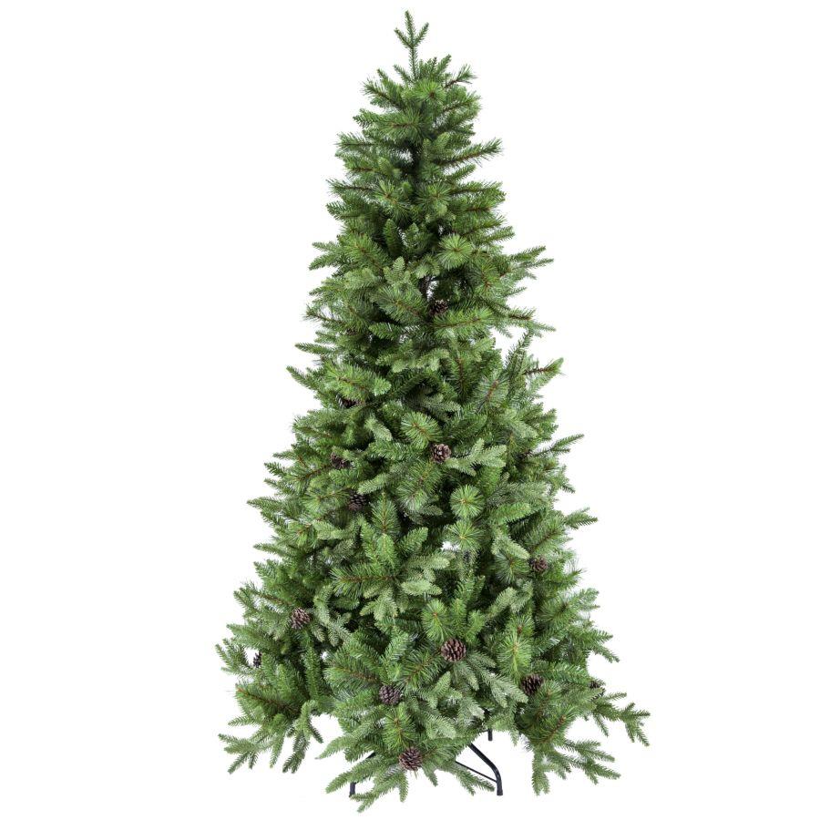 Albero di Natale Sinai verde con pigne, cmø117h180, 1750 rami