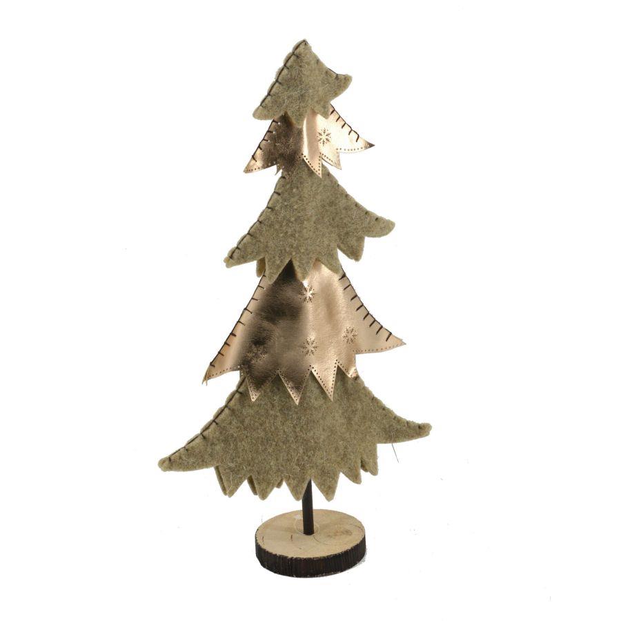 Albero tessuto rosa e oro 27x11x49 cm