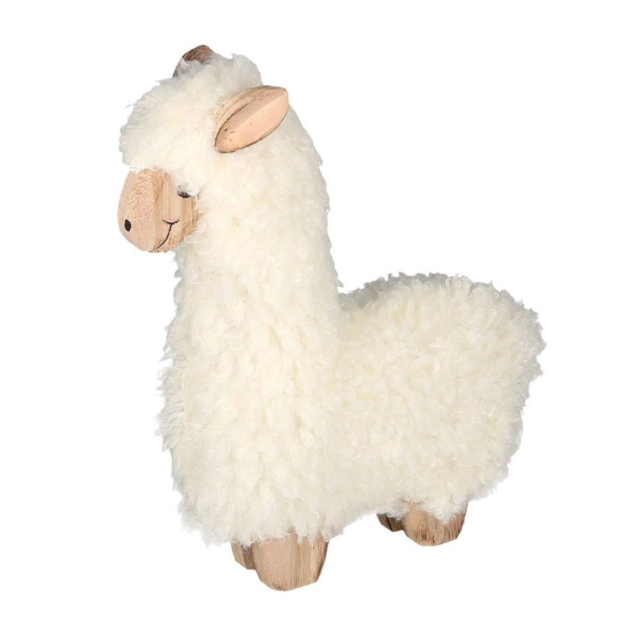 Alpaca legno tessuto bianco 33,5x4x30 cm