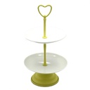 Alzata metallo giallo a 2 piani cmø15h27