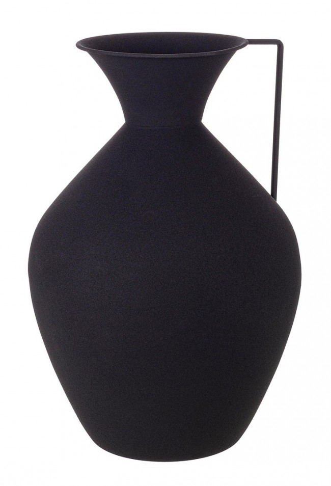 Anfora Rhyton 1M Nero H37 - Decorazione in Metallo Fatta a Mano