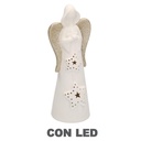 Lampada Angelo Ceramica Bianco Oro con LED ø10,5x27,5