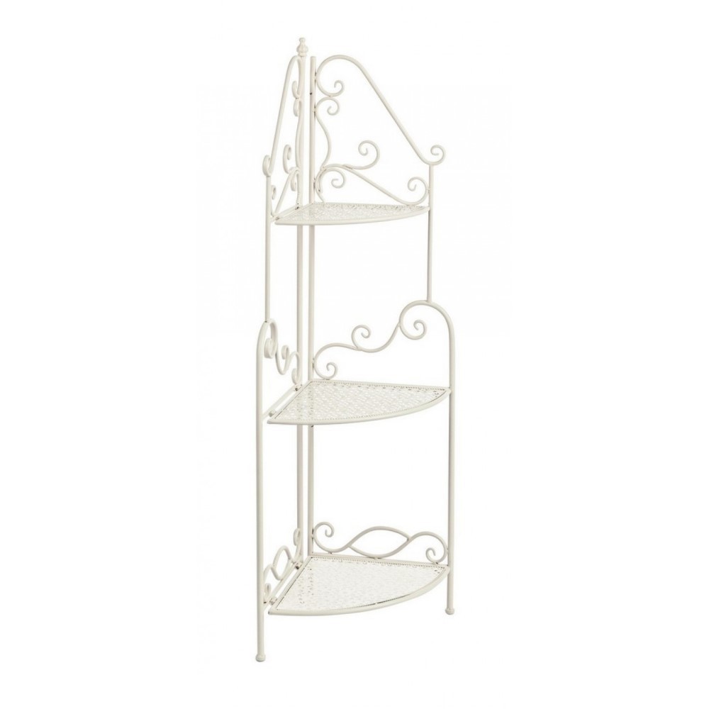 Angoliera classica 3 ripiani crema - 49x34x127 cm