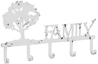 Appendino in ferro bianco per famiglia, 39,5 x 3 x 23 cm
