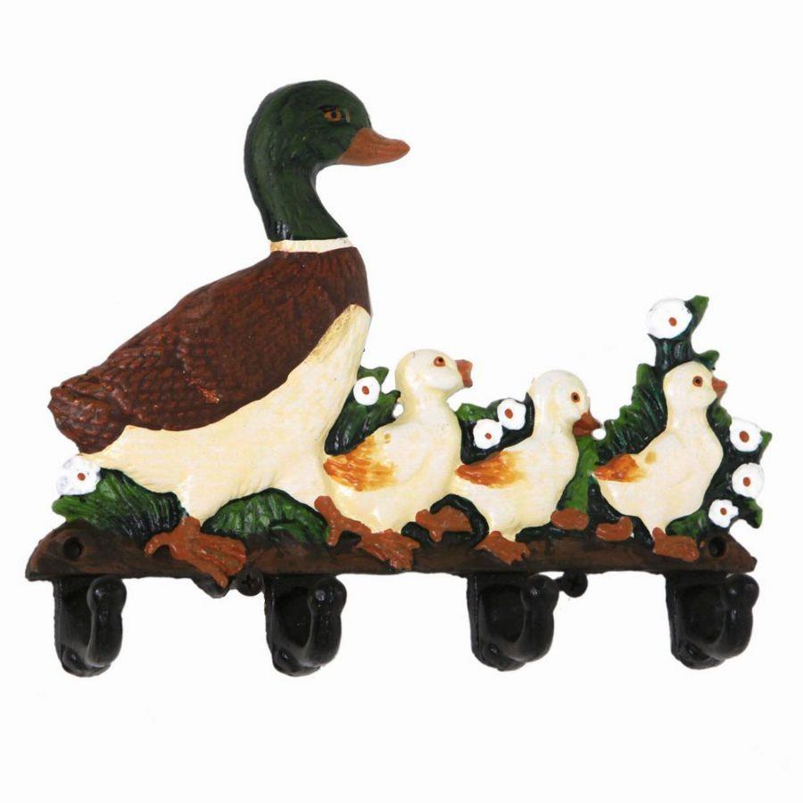 Appendino in ghisa a 4 posti con forma di anatra 22x16x4 cm