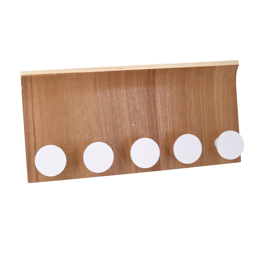 Appendino Legno 5 Posti Marrone 35x5x17 cm