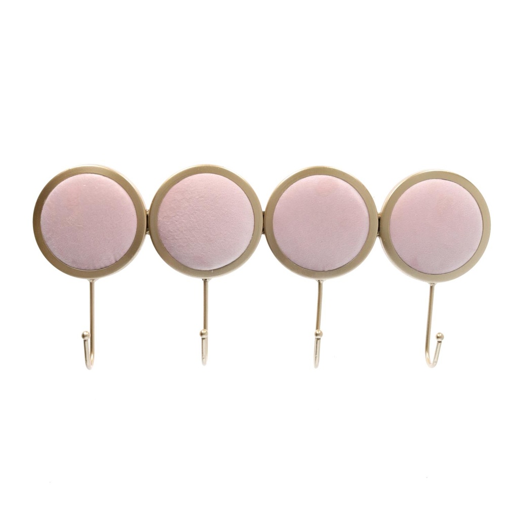 Appendino Metallo 4 Posti Rosa 41x18,5x4 cm