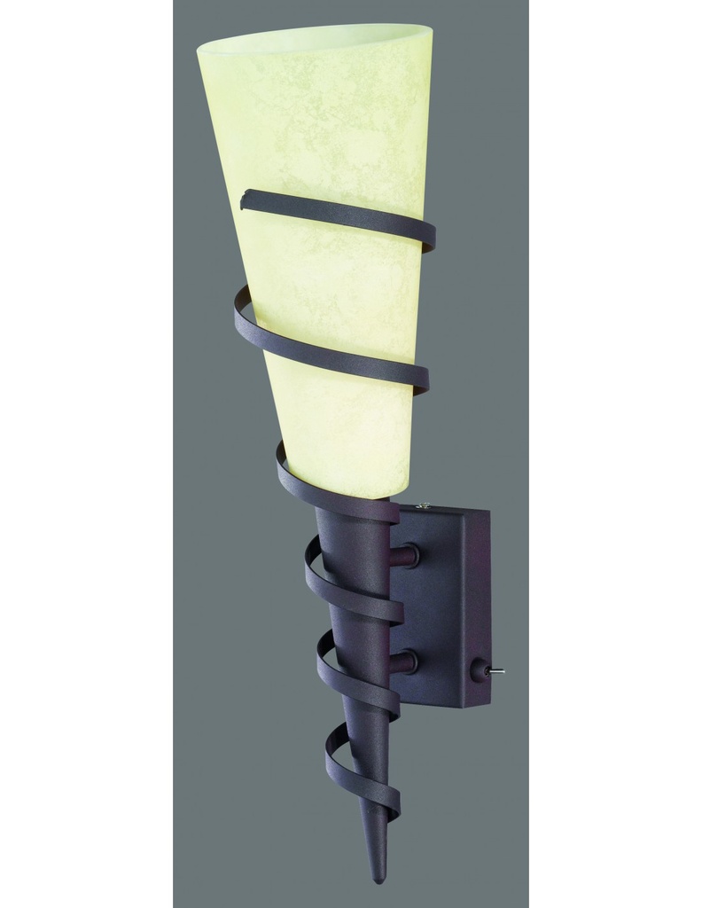 Applique Rustica Campo Torcia Olimpica Ruggine e Vetro Scavo