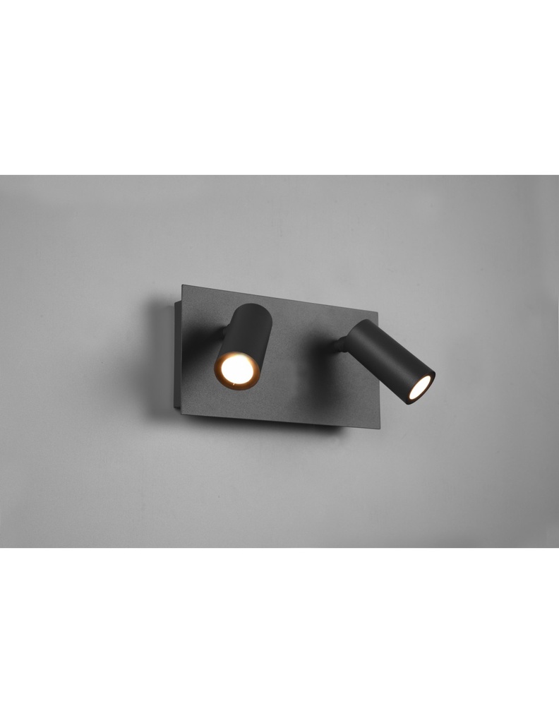 Applique da Esterno Tunga Doppio Spot LED Antracite Orientabile IP54