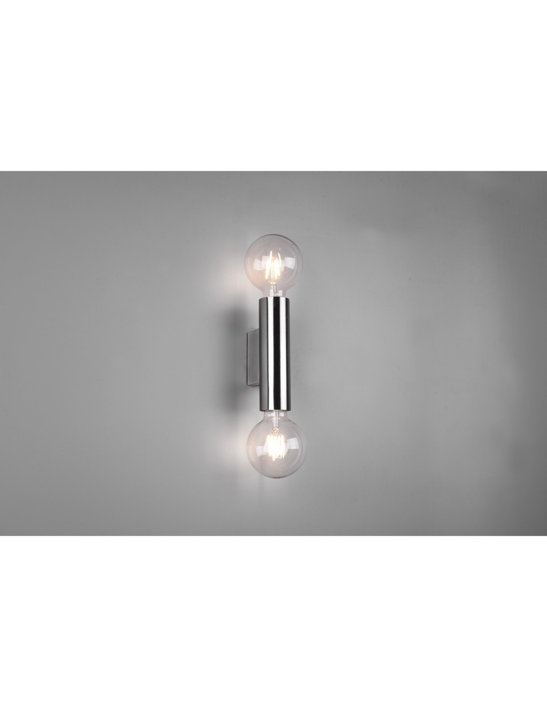 Applique Doppia Luce 2xE27 Vannes Nichel H18 cm Trio Lighting