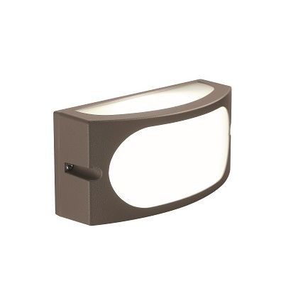 Applique in alluminio pressofuso, colore bianco goffrato, diffusore in resina satinata, luce di qualità per interni ed esterni, altezza max lampada 140mm, alimentazione 230V, classe di protezione IP54, potenza massima lampade 60W