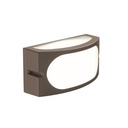Applique in alluminio pressofuso, colore bianco goffrato, diffusore in resina satinata, luce di qualità per interni ed esterni, altezza max lampada 140mm, alimentazione 230V, classe di protezione IP54, potenza massima lampade 60W