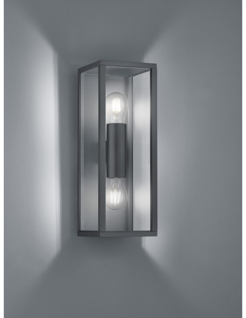 Applique Antracite Doppia Luce Sopra e Sotto IP44