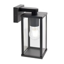 Applique in Alluminio Pressofuso Nero con Diffusore in Vetro Trasparente