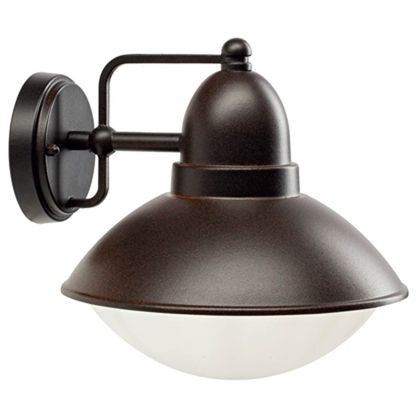 Applique in Basso E27 Linea Itaca Corten - Struttura in Alluminio Pressofuso - Adatta per Lampade a Risparmio Energetico - Altezza Max Lampada 160mm - Potenza Massima 60W - IP44
