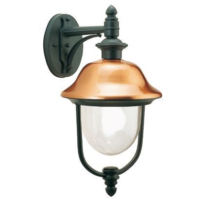 Applique Rustica in Alluminio e Rame con Diffusore Trasparente
