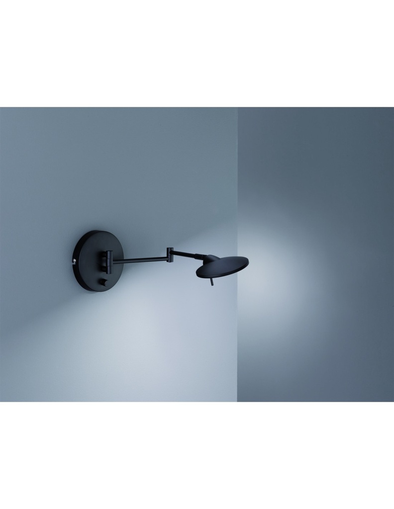 Applique Orientabile Kazan Led Dimmerabile Nero Ø14 cm