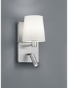 Applique Moderna Paralume Bianco e Spot Led Nichel Trio Lighting