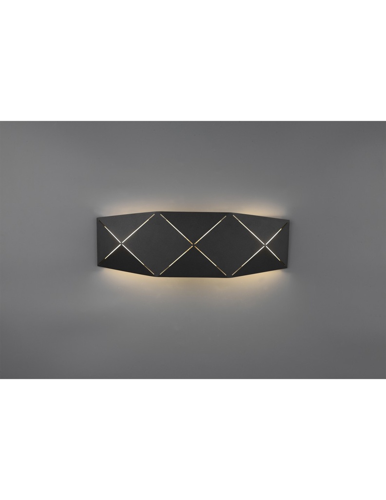 Applique rettangolare LED nero L40 cm