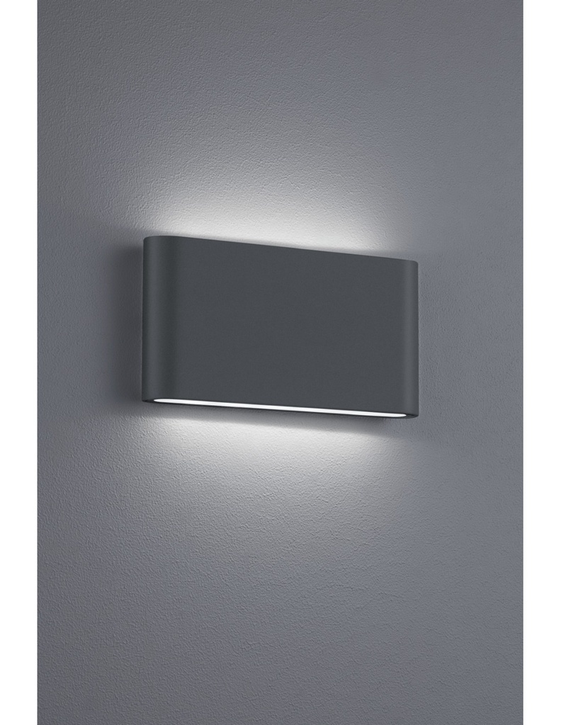 Applique Rettangolare Thames II Led Doppia Emissione Antracite L17 cm