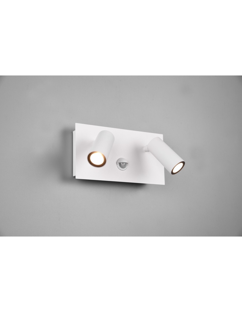 Applique Tunga IP54 Doppio Spot Led Bianco Orientabile Con Sensore