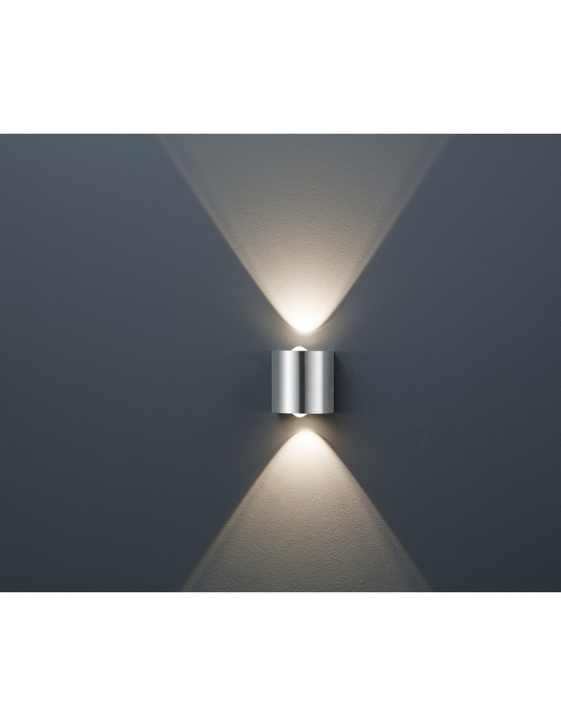 Applique Wales Doppia Luce LED Nichel Opaco