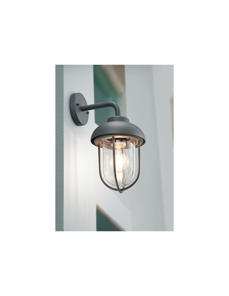 Applique da Ingresso Antracite Lanterna Vetro Trio Lighting