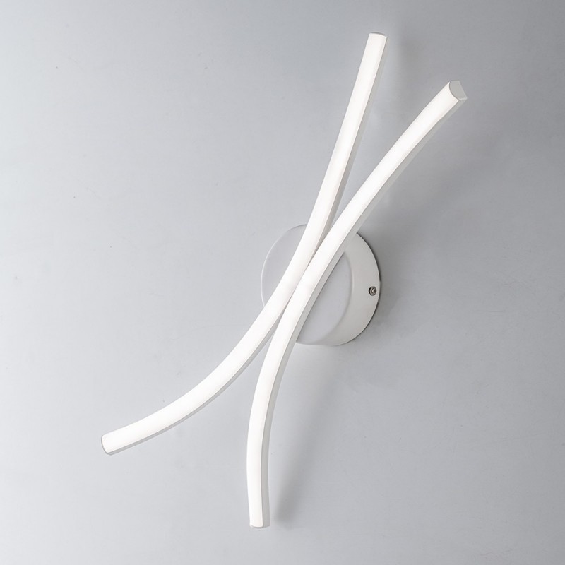 Applique in metallo e alluminio Bianco LED integrato 15x h22 cm