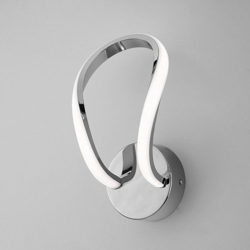 Applique in metallo e alluminio Cromo Lucido LED Integrato 21x h20 cm