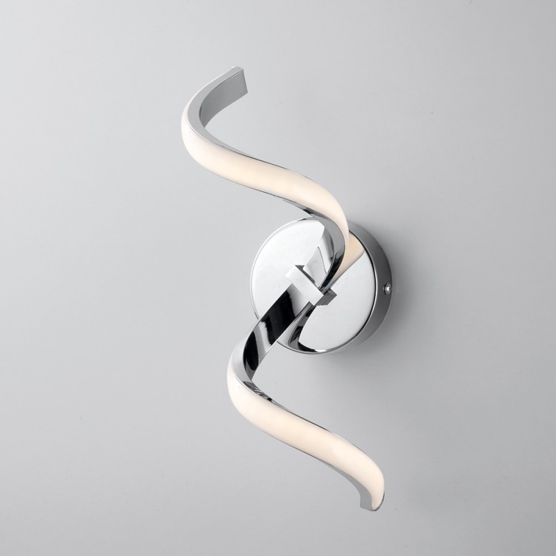 Applique in metallo e alluminio Cromo Lucido con LED integrato 13x h32 cm