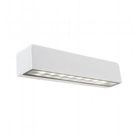 Applique segnapasso in alluminio pressofuso con diffusore in vetro trasparente bianco