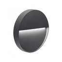 Applique tonda in alluminio pressofuso con diffusore satinato grafite - Illuminazione esterna a risparmio energetico