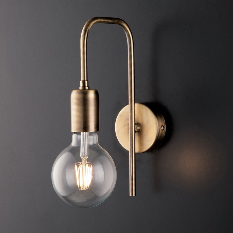 Applique urban industrial in ferro spazzolato cm 27