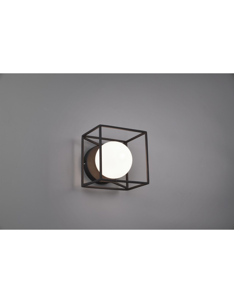 Applique-Plafoniera Gabbia 1xG9 Nero Opaco 14x14 cm Trio Lighting
