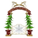 Arco alberi in metallo con cancello verde cm285x80h300