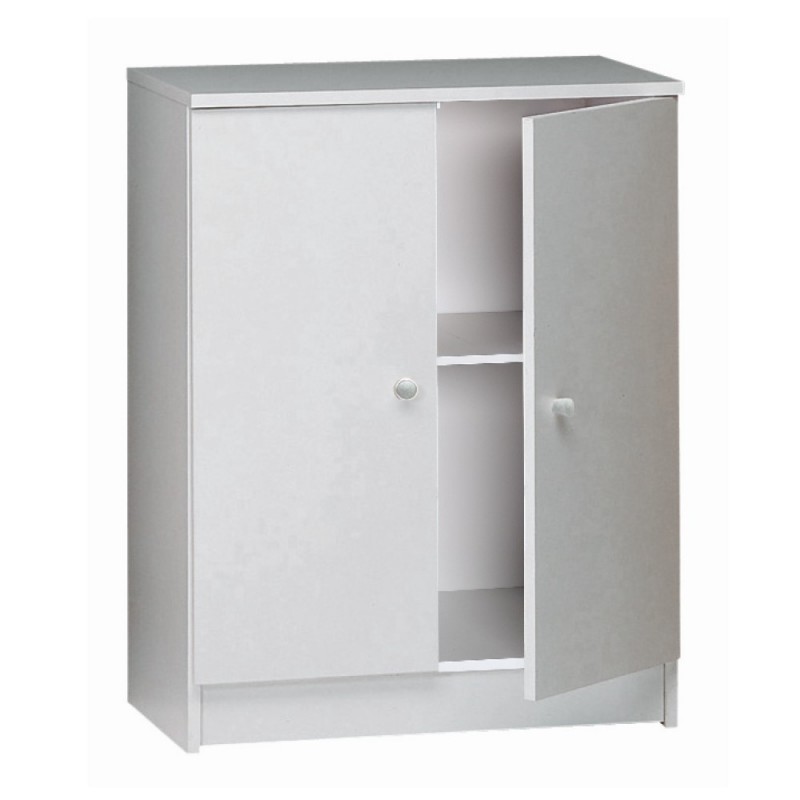 Armadio Multiuso Basso Due Ante Bianco 62x34x h80 cm