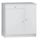 Armadio basso multiuso due ante un cassetto Bianco 77x34x h80 cm